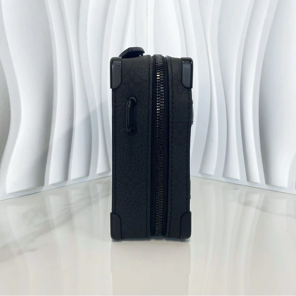 Louis Vuitton Black Monogram Embossed Leather Soft Trunk Crossbody Bag - Picture 5 of 12